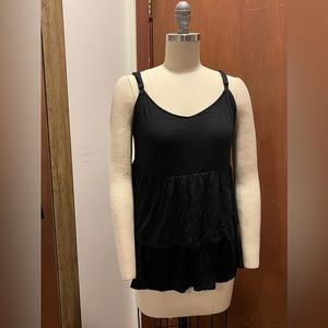 Torrid Super Soft Knit Black Ruffle Top